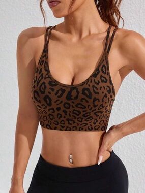 NWT Leopard Print Sports Bra